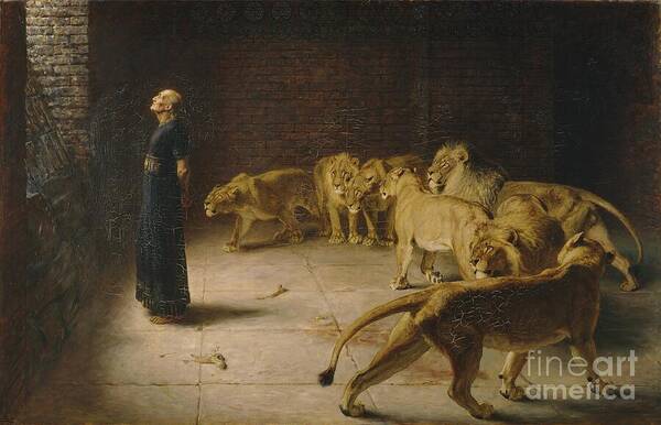 Daniel Art Print featuring the painting Daniels Answer to the King by Briton Riviere