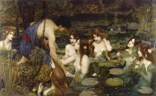 Pre-raphaelite Art Print featuring the painting Hylas and the Nymphs, 1896 #1 by John William Waterhouse