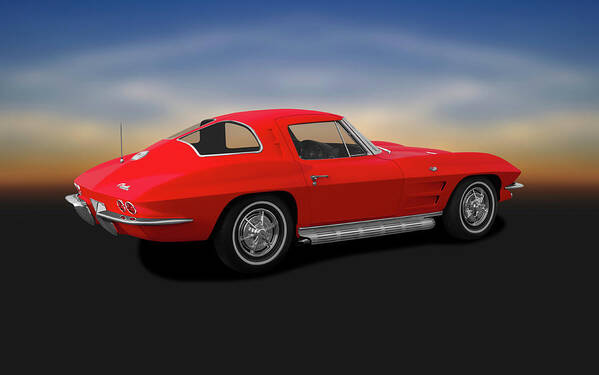 1963 Art Print featuring the photograph 1963 Corvette Stingray - 1963corvettesplitwindowcpe209608 by Frank J Benz