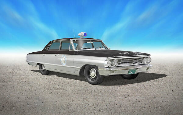 Cars Art Print featuring the photograph 1964 Ford Highway Patrol Car by Mike McGlothlen