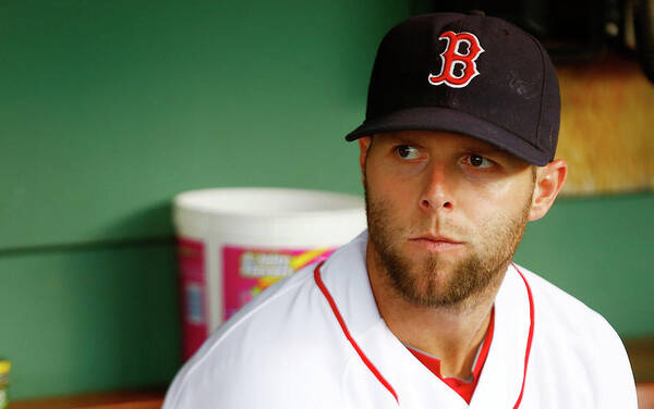 American League Baseball Art Print featuring the photograph Dustin Pedroia #2 by Jared Wickerham