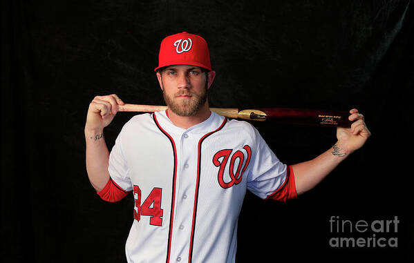 Media Day Art Print featuring the photograph Bryce Harper #4 by Rob Carr