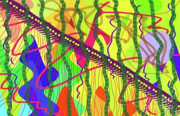 Walter Paul Bebirian; The Bebirian Art Collection Art Print featuring the digital art 6-10-2012dabcdefghijklmnopqrt by Walter Paul Bebirian
