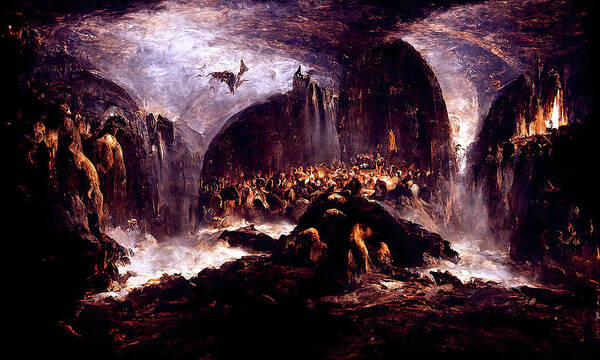 Dante Art Print featuring the painting Abandon all hope, you who enter here, 04 by AM FineArtPrints