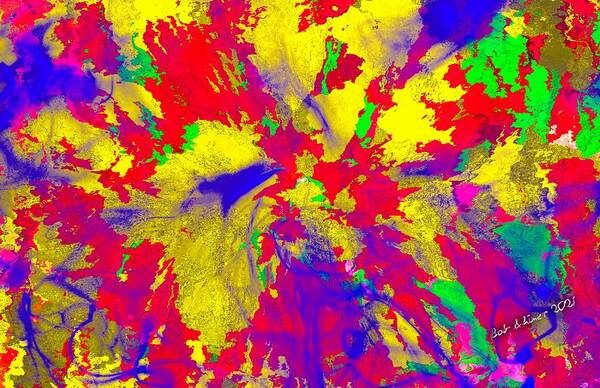 Digital Abstract Colorful Art Print featuring the digital art Abstract by Bob Shimer