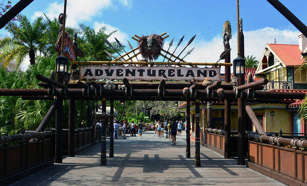 Adventureland Art Print featuring the photograph Adventureland entrance Magic Kingdom B by David Lee Thompson