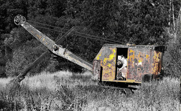  Art Print featuring the digital art Antica Backhoe by Fred Loring