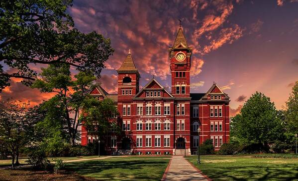 Samford Hall Art Print featuring the photograph Auburn University Sunrise by Mountain Dreams