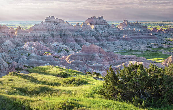 Badlands Art Print featuring the photograph Badlands National Park Early Morning II by Joan Carroll
