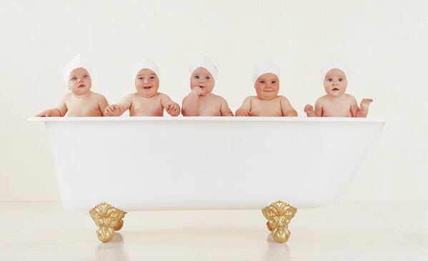 Bathrub Art Print featuring the photograph Bathtub Babies by Anne Geddes