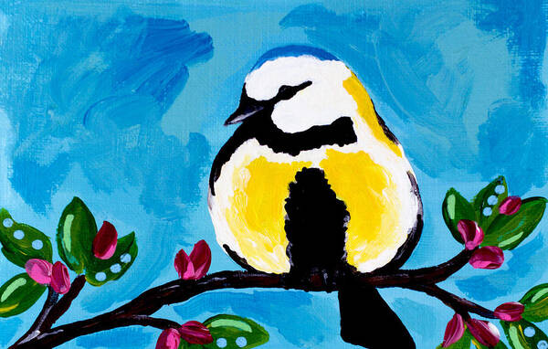 Bird Art Print featuring the painting Bird Blue by Beth Ann Scott