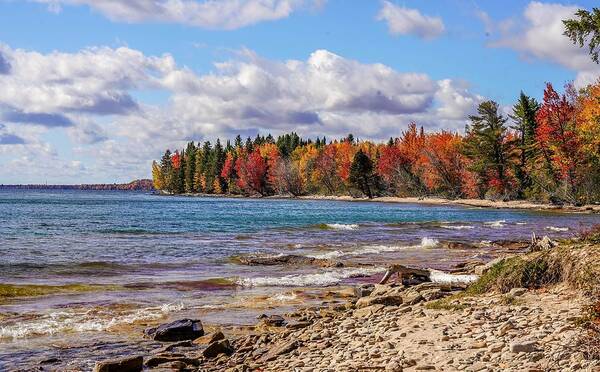 Black Rock Point Art Print featuring the photograph Black Rock Point in Autumn by Susan Rydberg