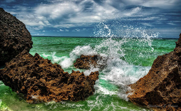 Rocks Art Print featuring the photograph Blue Meets Green by Christopher Holmes