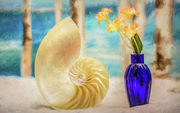 Sea Shells Nautilus Art Print featuring the photograph Cobalt Blue Oasis by Kevin Lane