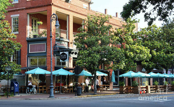 Collins Art Print featuring the photograph Collins Quarter at Forsyth Cafe Savannah 0701 by Jack Schultz