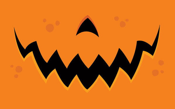 Pumpkin Art Print featuring the digital art Crazy Pumpkin Jack-O-Lantern Mouth by John Schwegel
