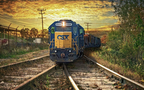 2d Art Print featuring the photograph CSX At Switch Point by Brian Wallace