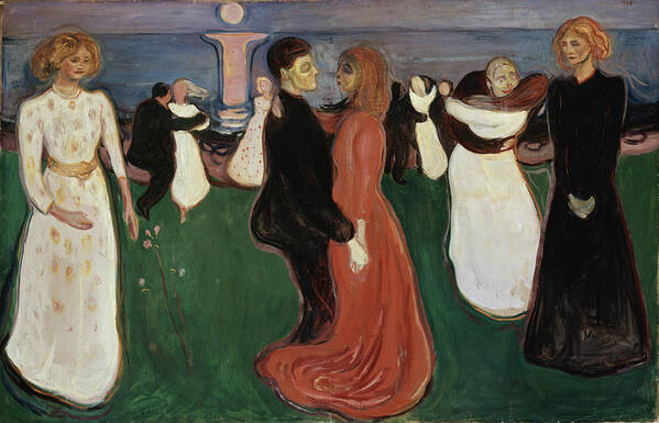 Edvard Munch Art Print featuring the painting Dance of life, 1900 by O Vaering by Edvard Munch