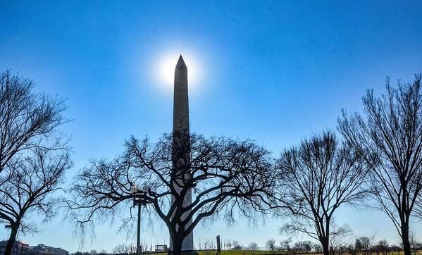 Washington Monument Art Print featuring the photograph Eclipse on the Elipse by Addison Likins