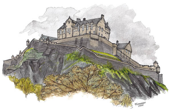 Edinburgh Art Print featuring the painting Edinburgh Castle by Tom Napper