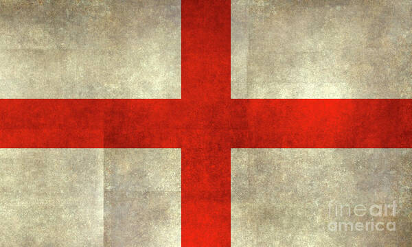 England Art Print featuring the digital art Flag of England St Georges Cross by Sterling Gold