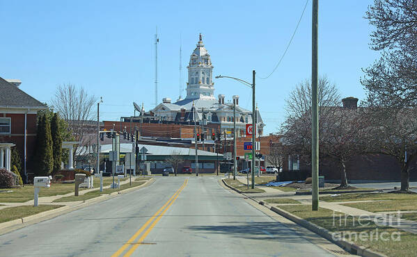 Henry County Courthouse Art Print featuring the photograph Henry County Courthouse Napoleon Ohio from Woodlawn Avenue 9932 by Jack Schultz