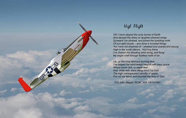 Aircraft Art Print featuring the digital art High Flight - P51 334th FS by Pat Speirs