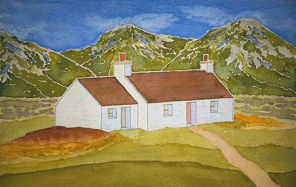 Watercolor Art Print featuring the painting Highland Home by John Klobucher