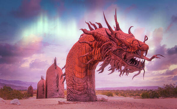 Anza Borrego Dragon Art Print featuring the photograph Imagining Dragons by Rebecca Herranen