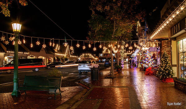 Lights Art Print featuring the photograph It's a Christmas Town by Ryan Huebel