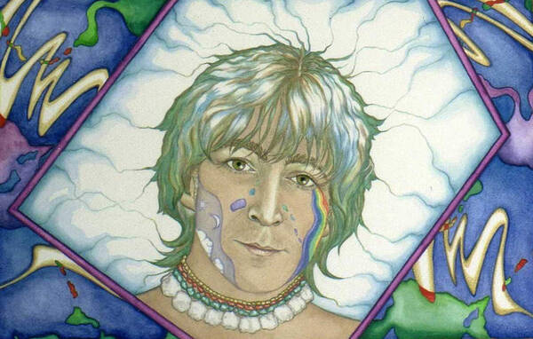 John Lennon Art Print featuring the painting John Lennon Tripping by Sheilah Renaud