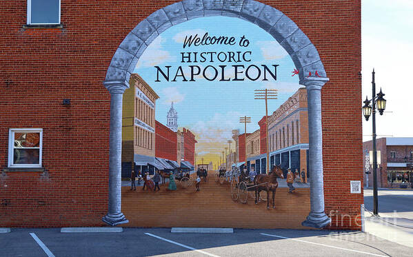Mural Art Print featuring the photograph Napoleon Ohio Mural by Dave Rickerd 9850 by Jack Schultz