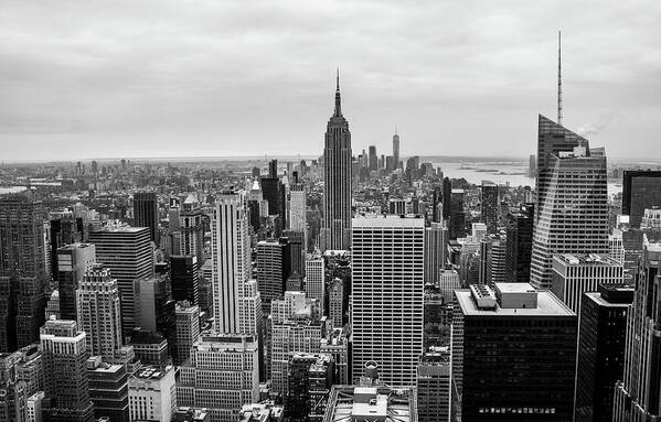 Black And White Art Print featuring the photograph New York Skyscrapers by Vicki Walsh