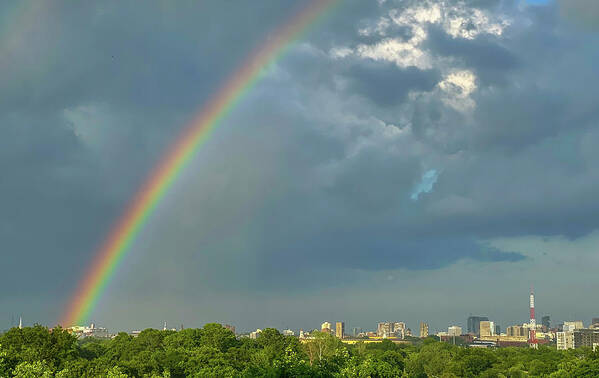 Rainbow Art Print featuring the photograph Rainbow over Boston by Ken Stampfer
