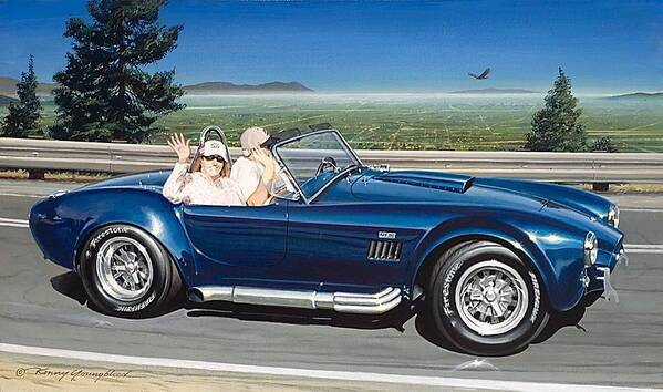 Shelby Cobra Kenny Youngblood Art Print featuring the painting Rim Of The World by Kenny Youngblood