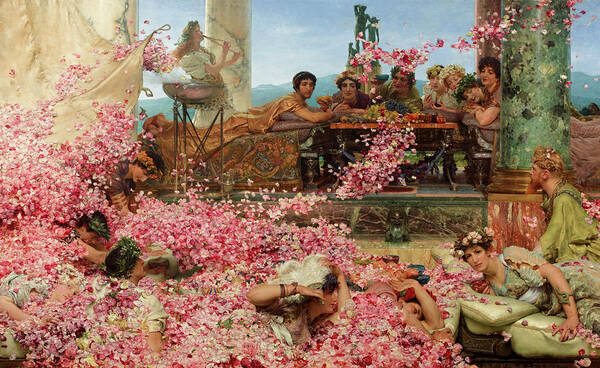 Roses Of Heliogabalus Art Print featuring the painting Roses of Heliogabalus by Sir Lawrence Alma-Tadema