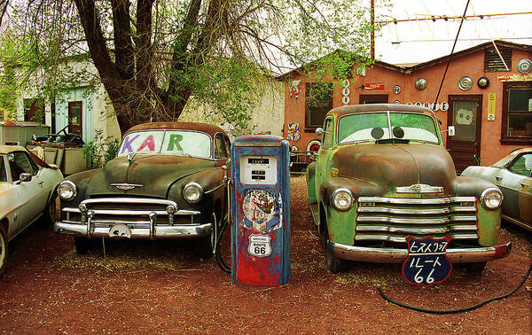 66 Art Print featuring the photograph Route 66 - Snow Cap Drive-In 2007 #2 by Frank Romeo