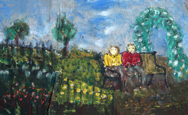  Art Print featuring the painting Sitting in the Garden by David McCready
