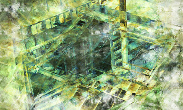 Digital 2d Art Print featuring the digital art Stairs of Despair by Rose Lewis