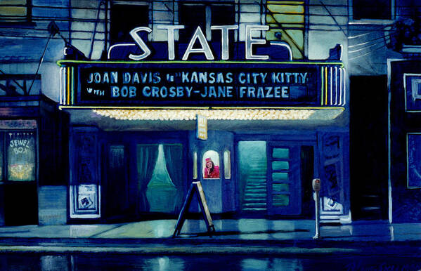 Old Theaters Art Print featuring the painting State Theater by Blue Sky
