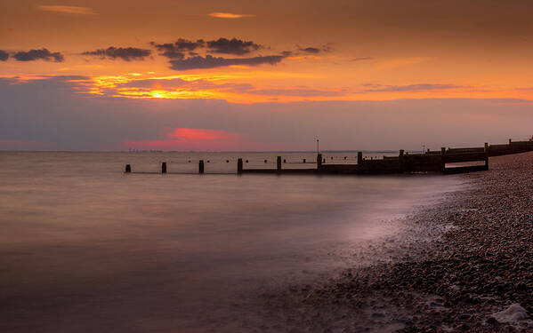 Landscape Art Print featuring the photograph Sunset at Selsey by Chris Boulton