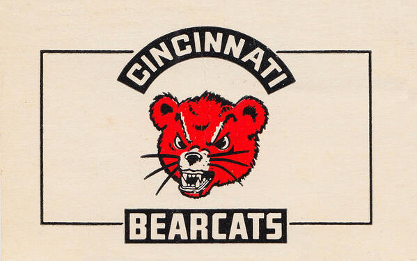 Art Print featuring the mixed media Vintage Cincinnati Bearcats by Row One Brand