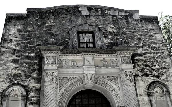 Historical Photograph Art Print featuring the photograph Walls of the Alamo No Five by Expressions By Stephanie