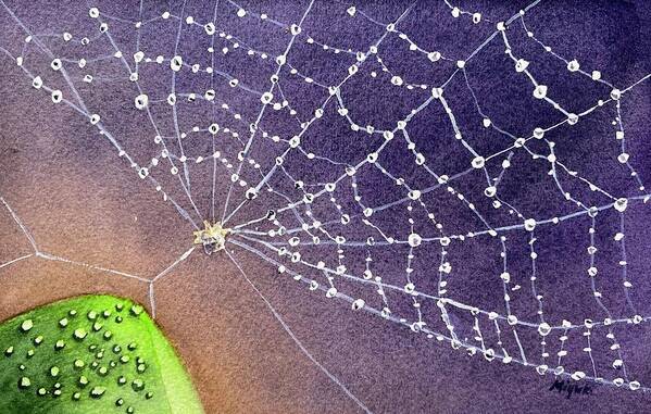 Spider Art Print featuring the painting Water Silk by Kelly Miyuki Kimura
