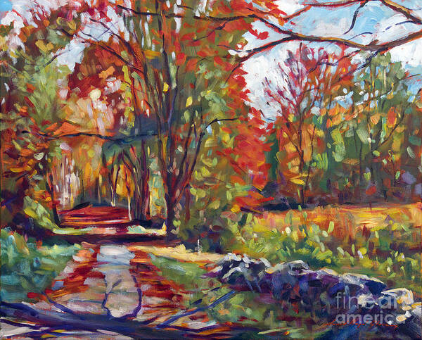Landscape Art Print featuring the painting Autumn On The Hudson by David Lloyd Glover