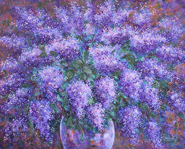 Flowers Art Print featuring the painting Scented Lilacs Bouquet by Natalie Holland