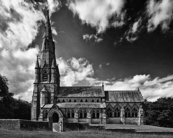 Black And White Art Print featuring the photograph A Spiring Church #1 by Dennis Dame
