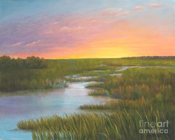 Coastal Marsh Art Print featuring the painting Coastal Glow by Audrey McLeod