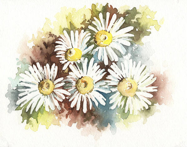Daisy Art Print featuring the painting Daisies #1 by Natasha Denger