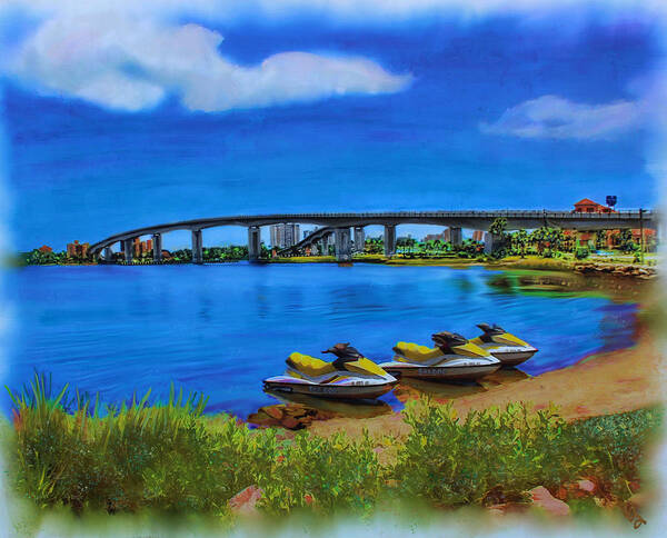 Water Art Print featuring the painting Do You Sea Doo by Deborah Boyd